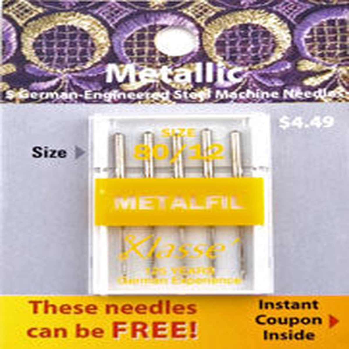 Klasse Size 8012 Metallic Embroidery Machine Needles