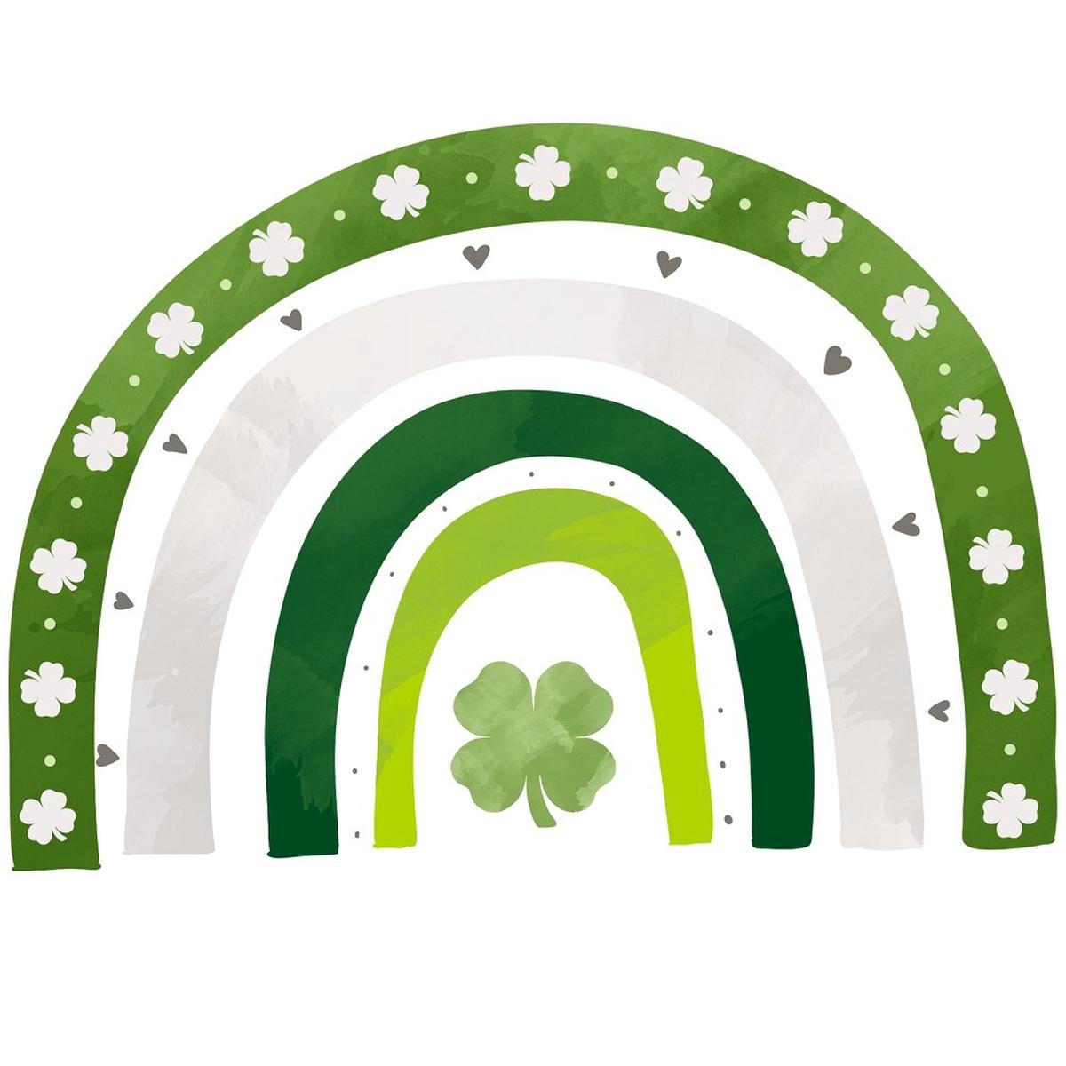 St Patricks Day Gnomes Rainbow Fabric Panel
