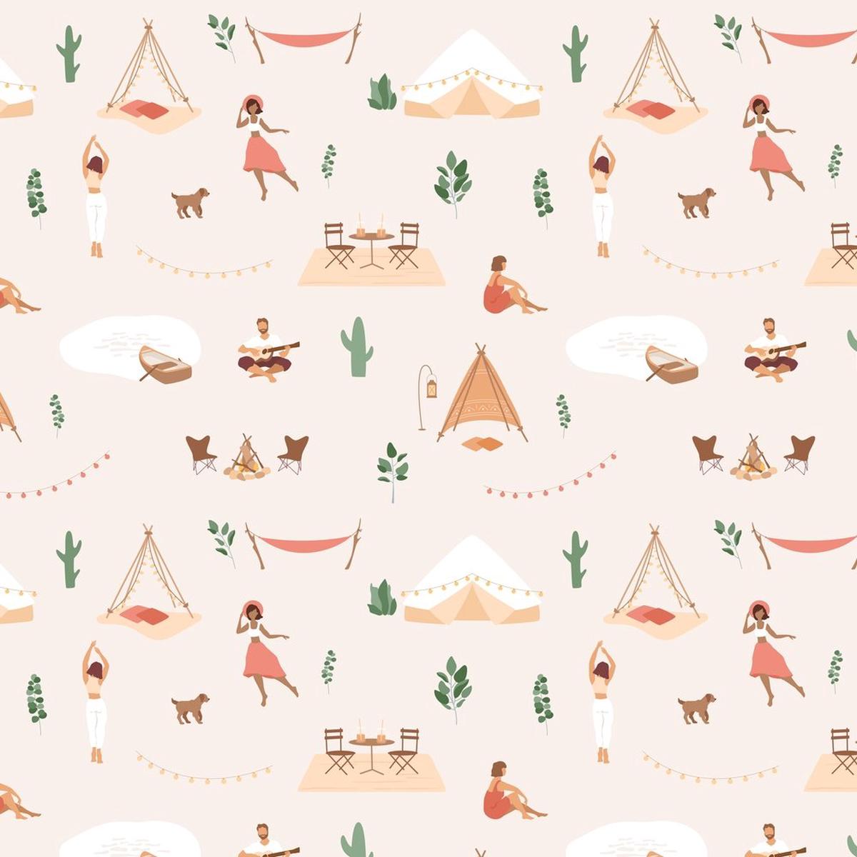 Dancing On The Beach Fabric