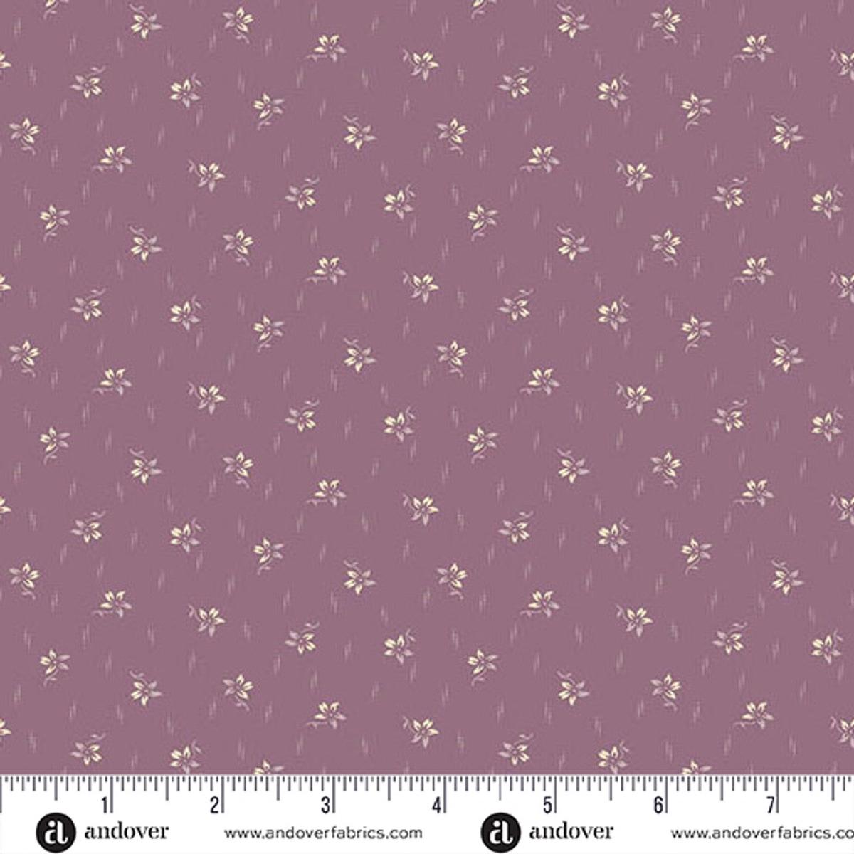 Fabric Andover Violet Meadow Wildflower Cottage by the Quarter Yard 1594-P