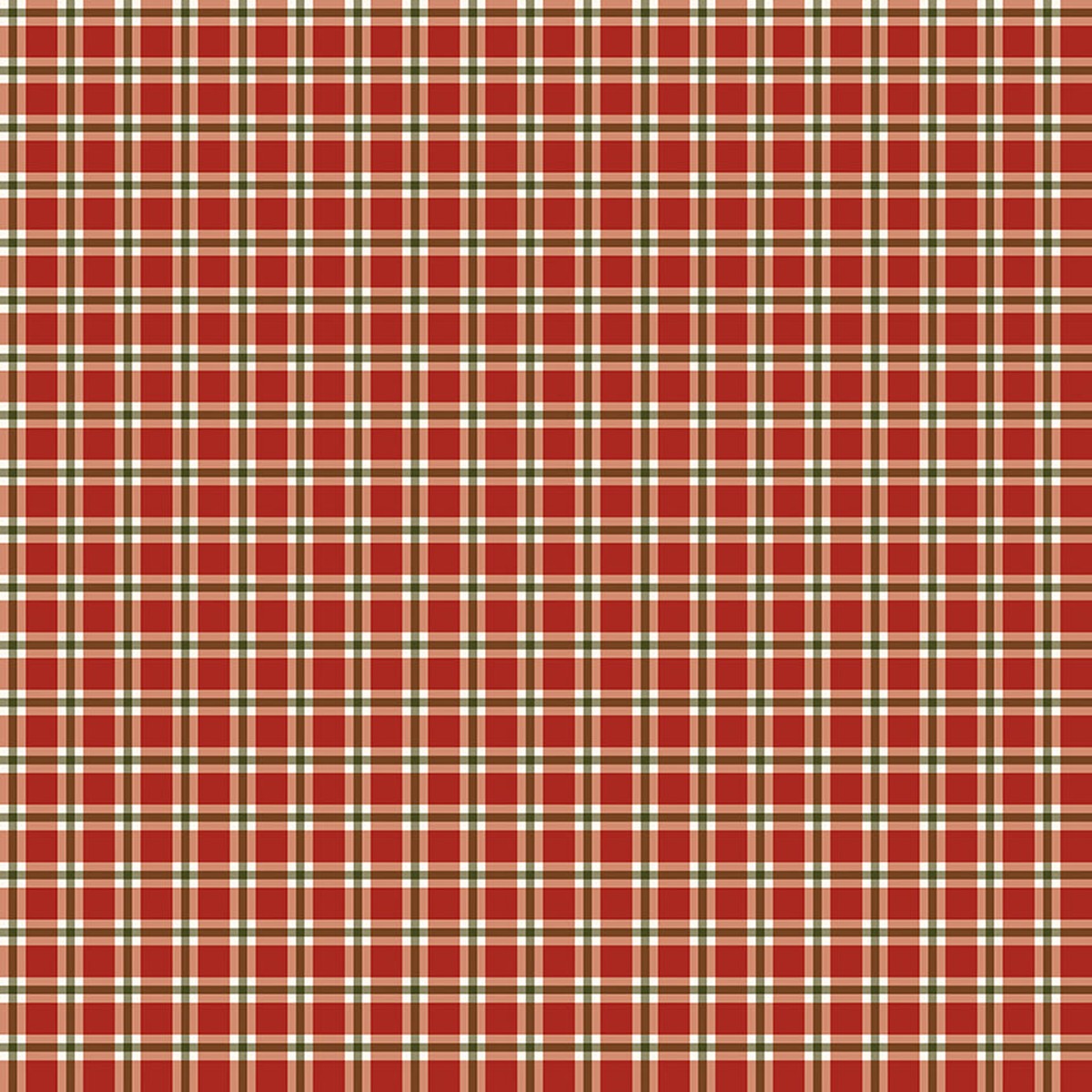 Fabric Riley Blake Red Plaid Christmas Greetings by the Quarter Yard C17665-RED