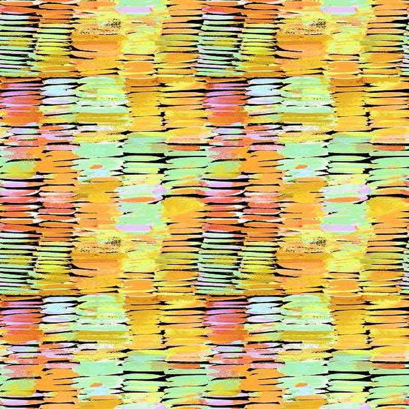Palette Impressions Digital Brushstrokes by Nerodiseppia for Benartex Yellow