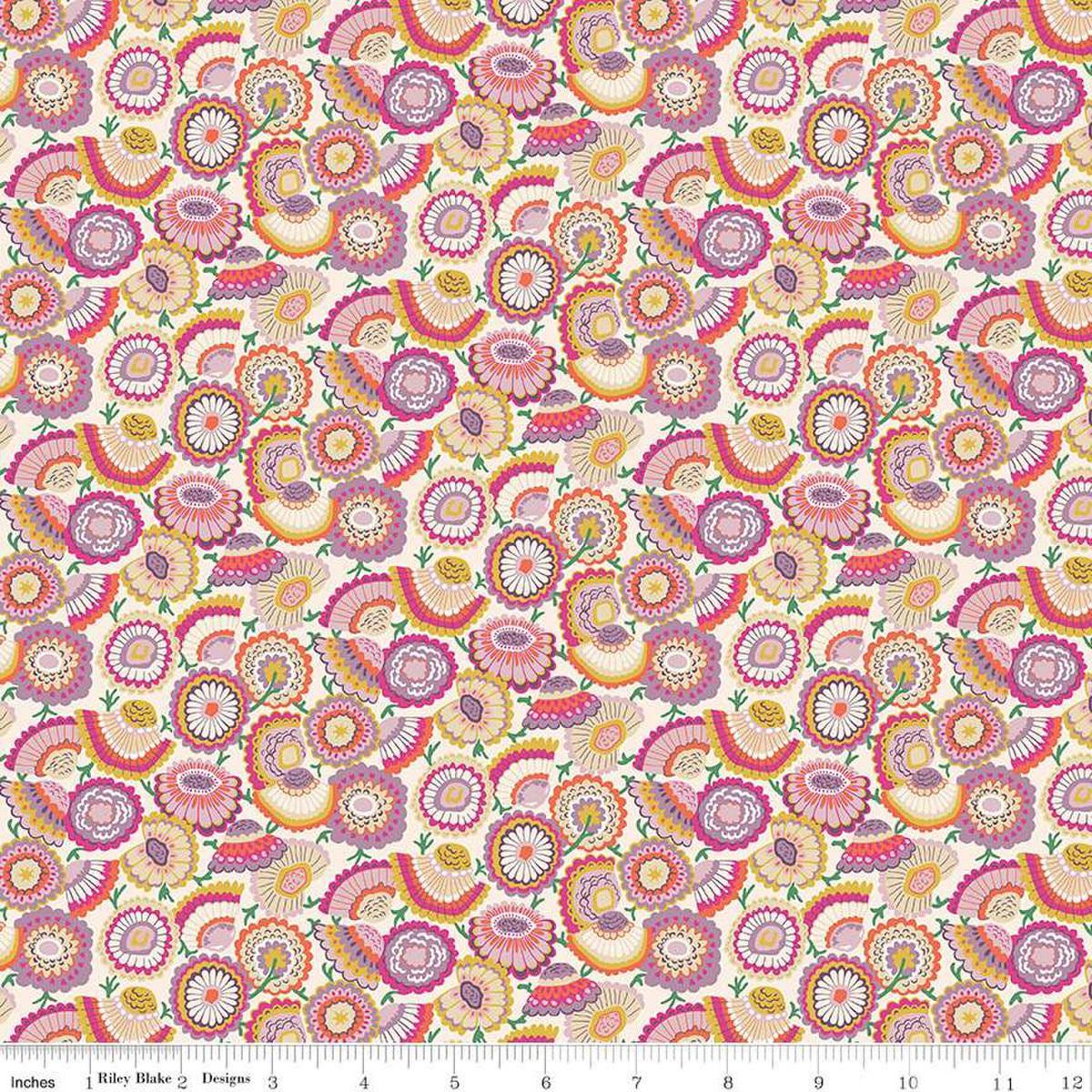 SALE Flower Shop 01667416A Lasen- Bloom A - Riley Blake Designs - Floral Flowers - Liberty Fabrics - Quilting Cotton Fabric