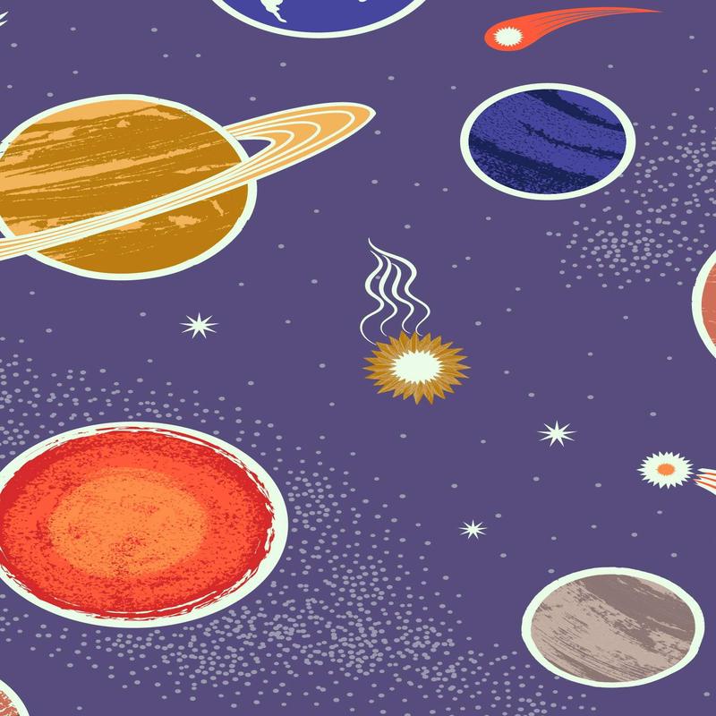 Space Glow-In-Dark Planets By Lewis & Irene Galaxy Purple