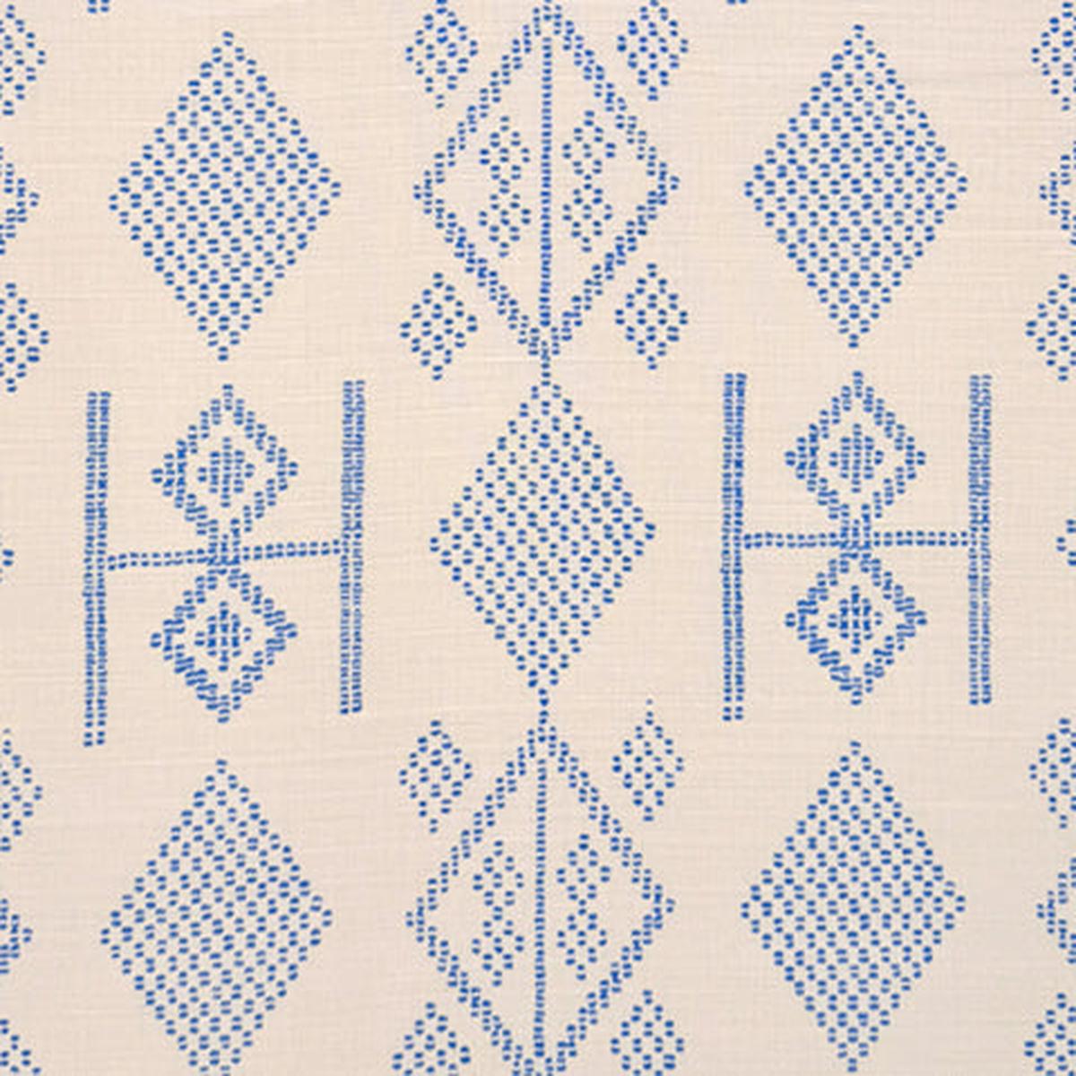 Alan Campbell Fabric: Vacances - Custom Turquoise on Tinted Belgian Linen / Cotton