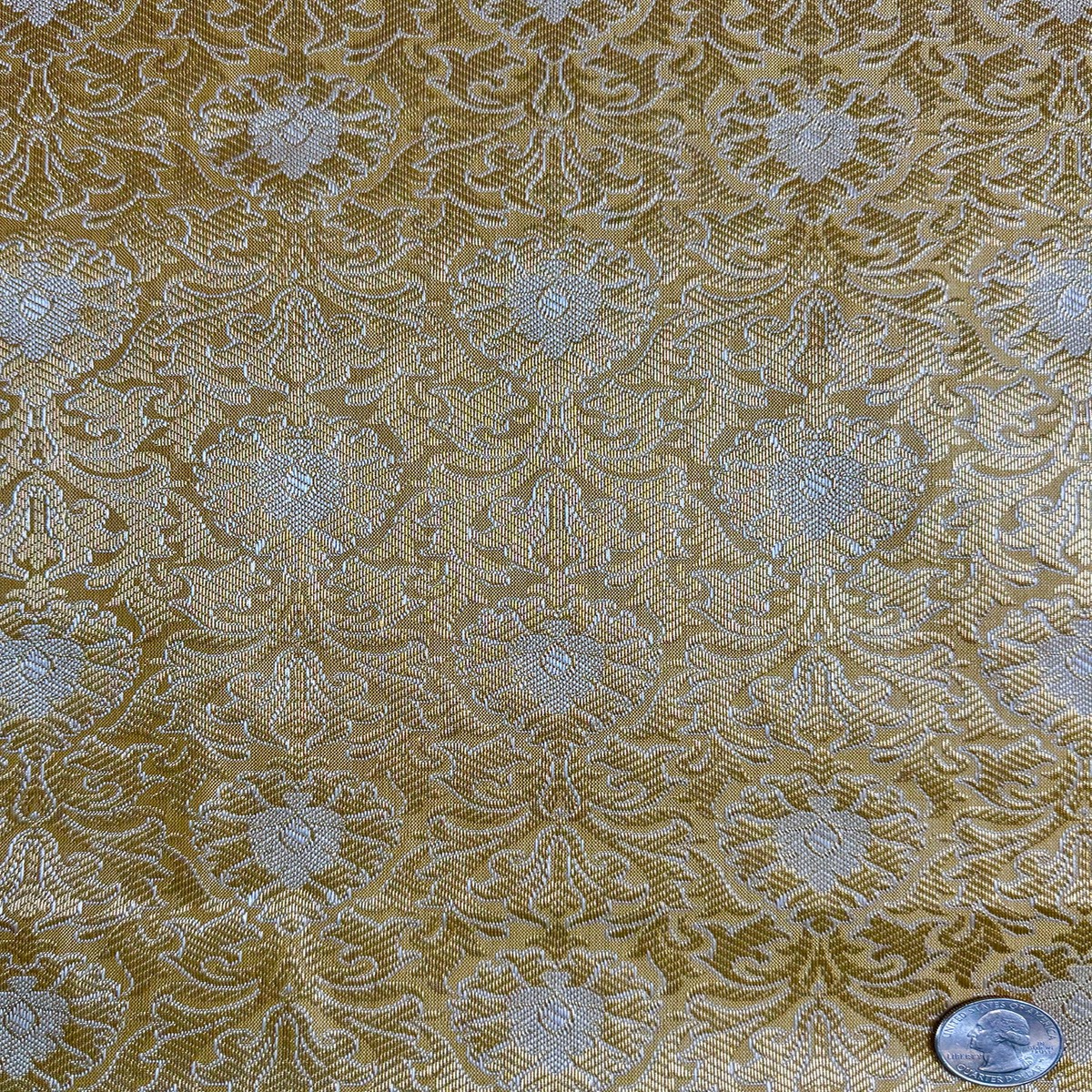 Light Gold Metallic Broacade Fabric