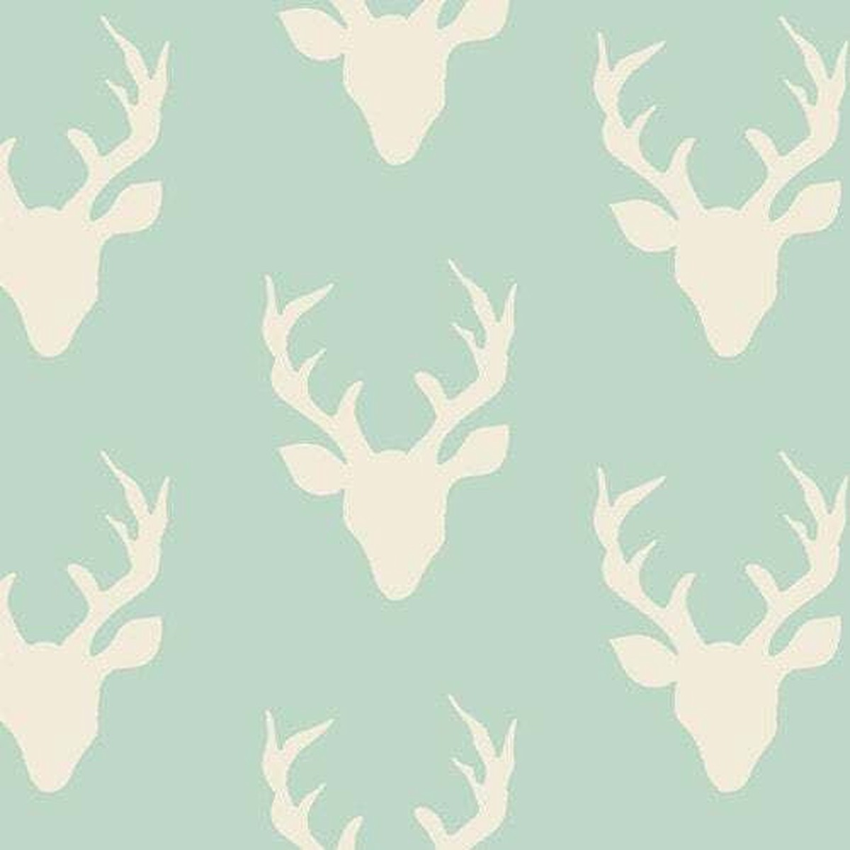 Deer Silhouette, Art Gallery Fabrics Hello, Bear, Buck Forest Mint, QTR YD