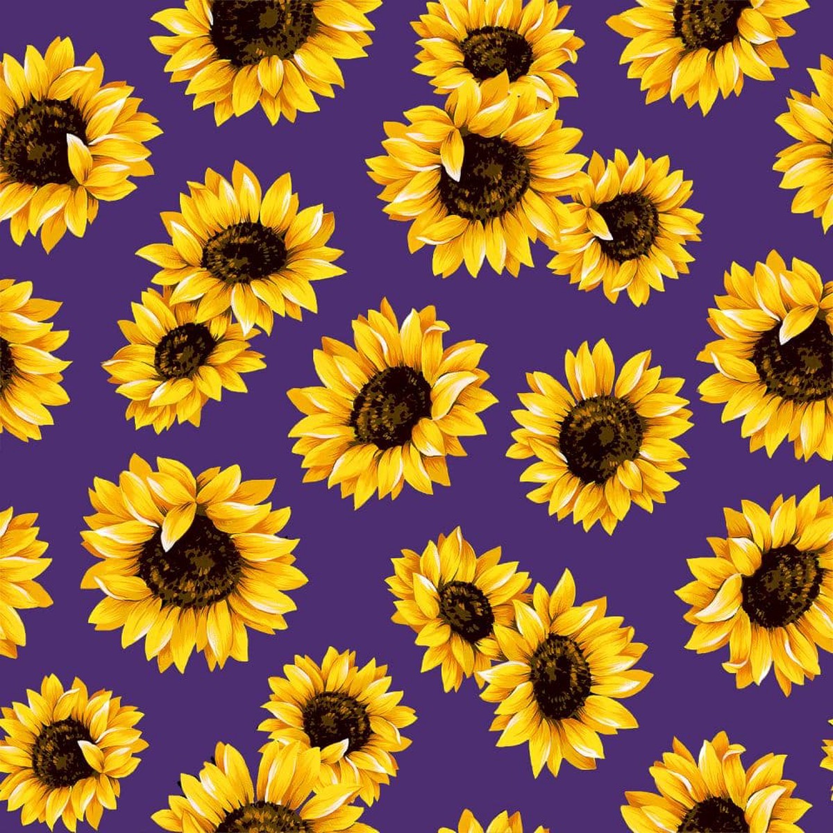 Purple Sunflower Dance 45" wide Fabric per yard