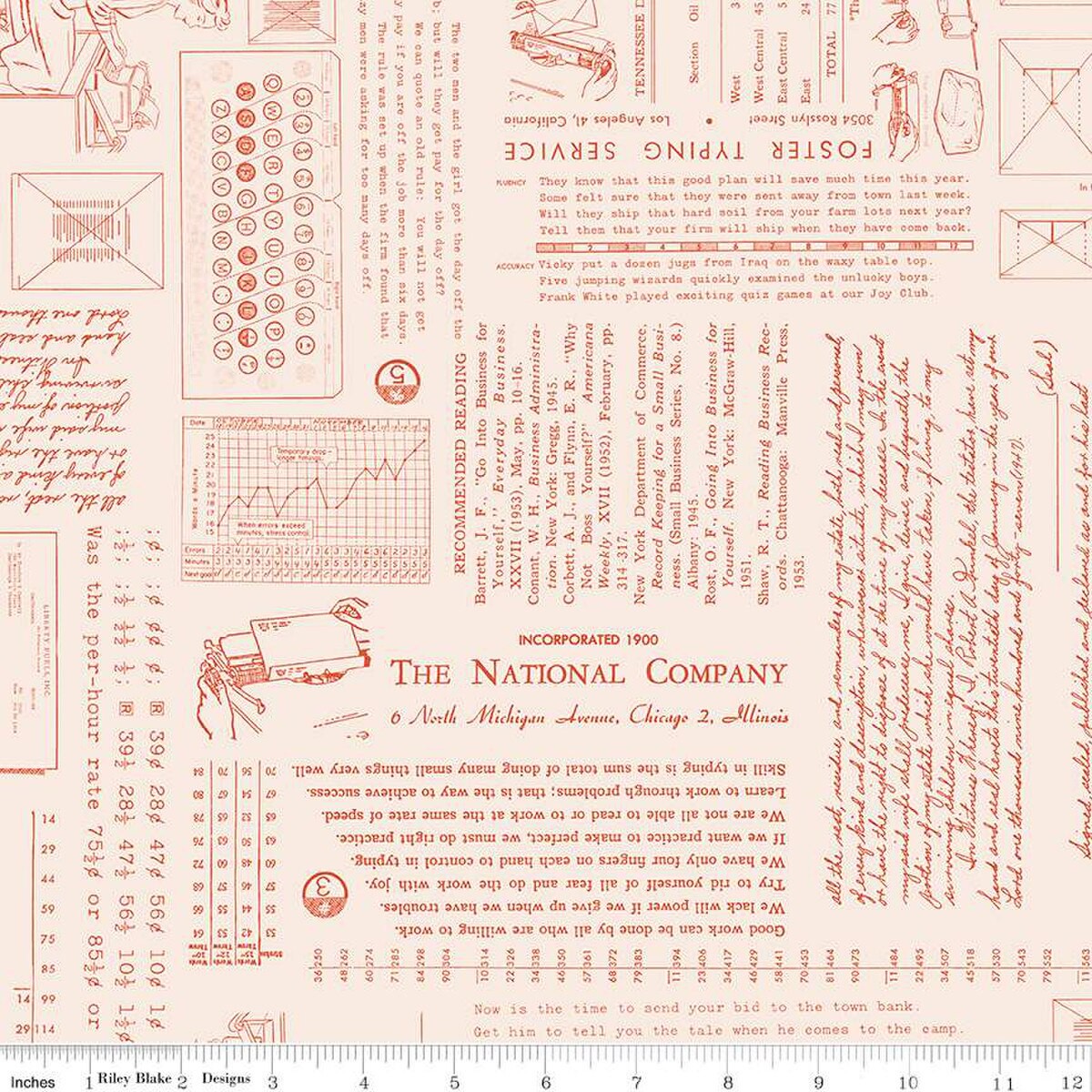 Fabric Riley Blake Lori Holt Autumn Background TYPE/ography by the Quarter Yard C16851-AUTUMN