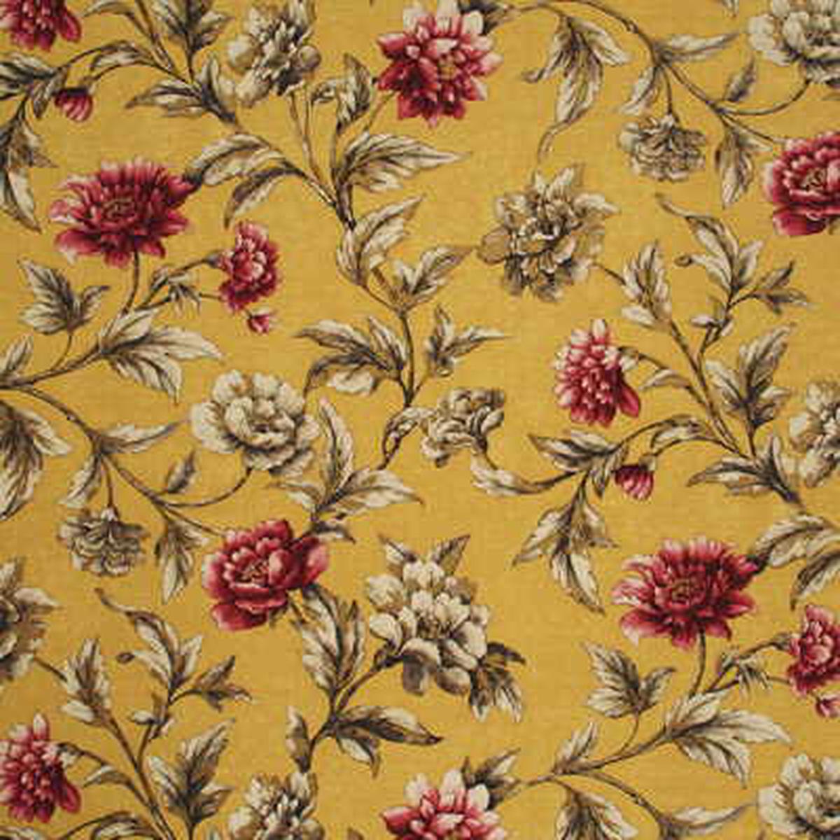 Gilded Peony Soft Yellow/Pink Fabric
