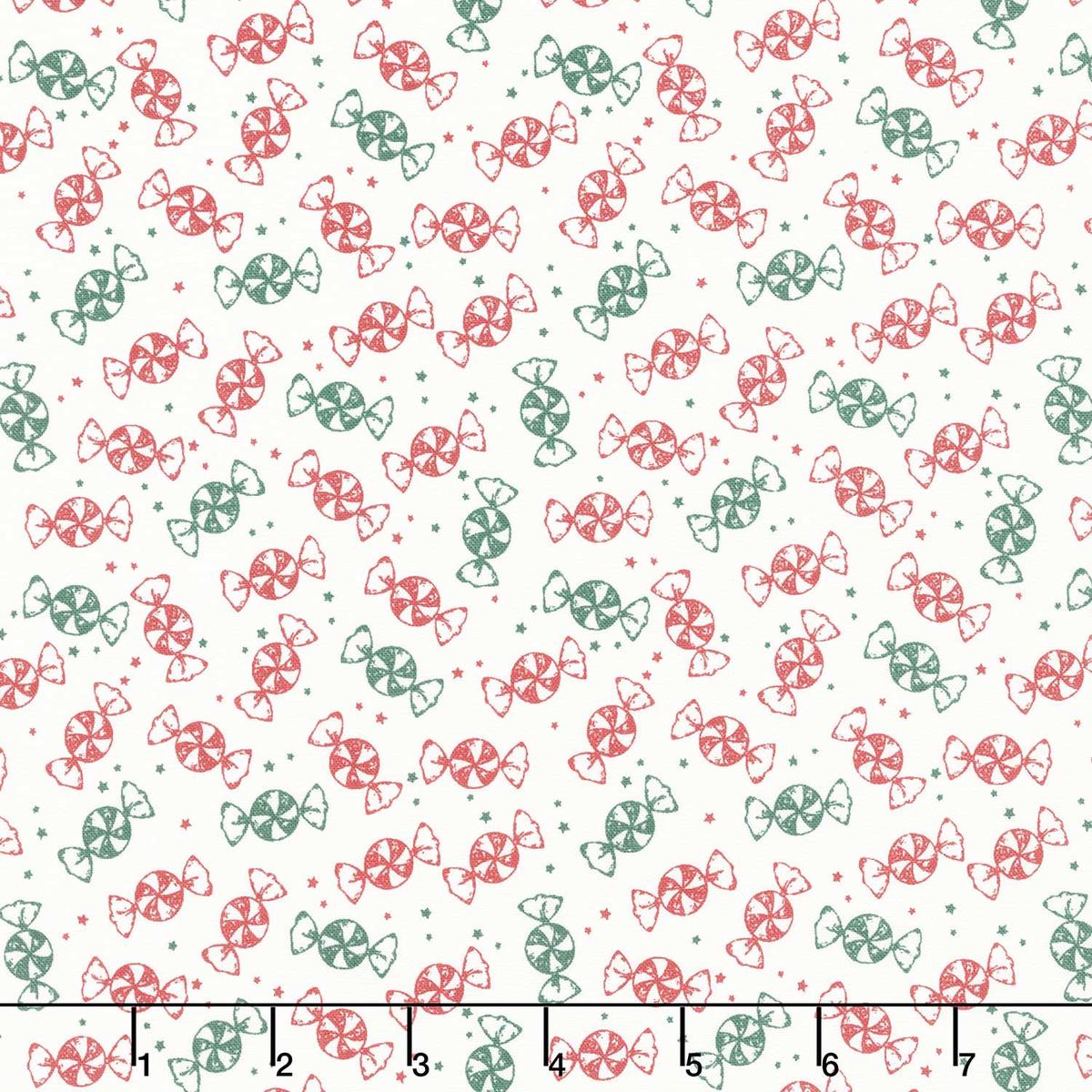 Merry Little Christmas - Peppermint Cream Yardage