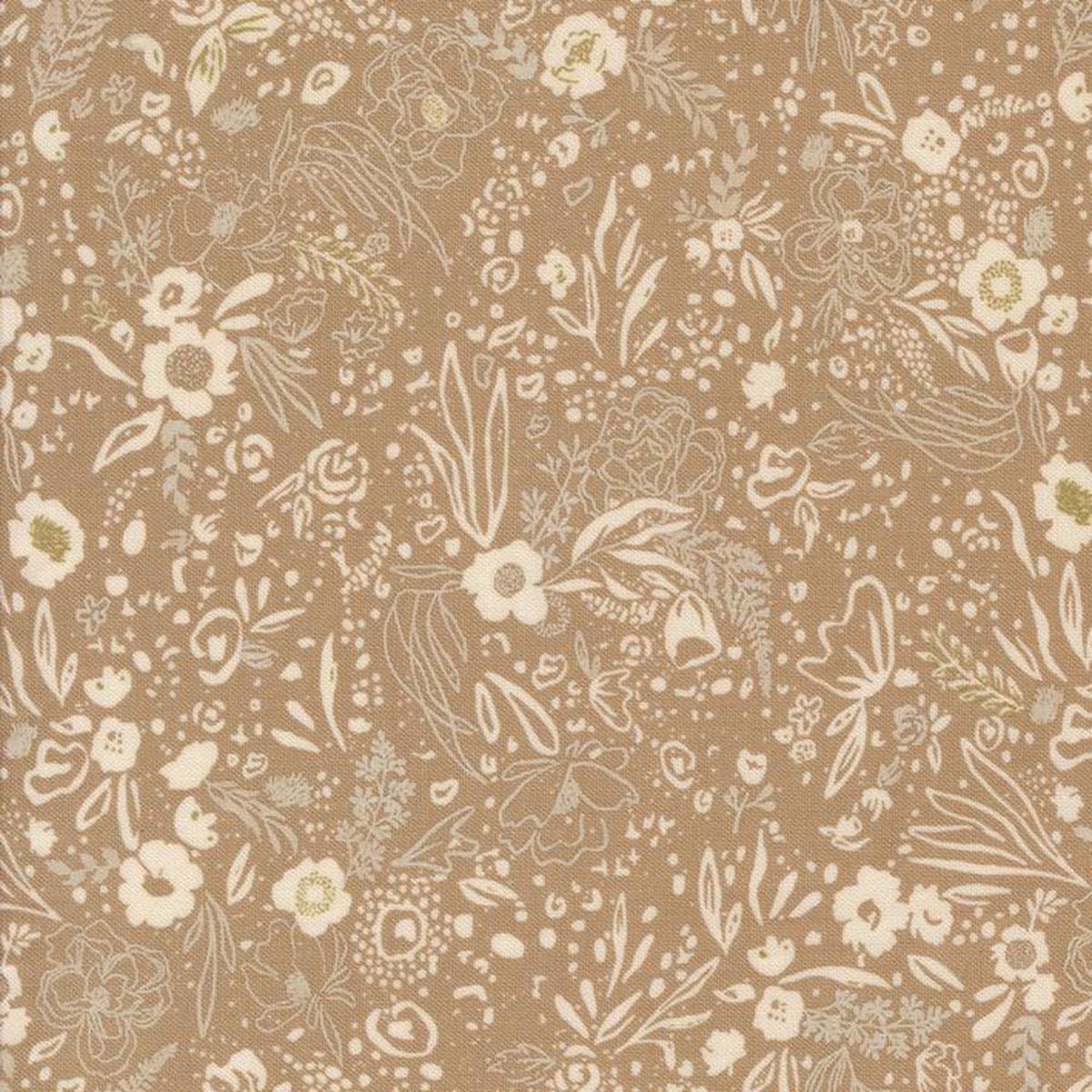 Moda Fabrics - Foraged, Found, & Hand Me Down by Stephanie Sliwinski - Fancy That Design House & Co. - Field Of Fancy - Light Brown - Yardage
