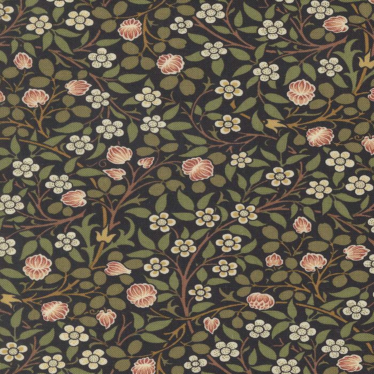 Morris Muse Small Clover By Barbara Brackman For Moda Ebony