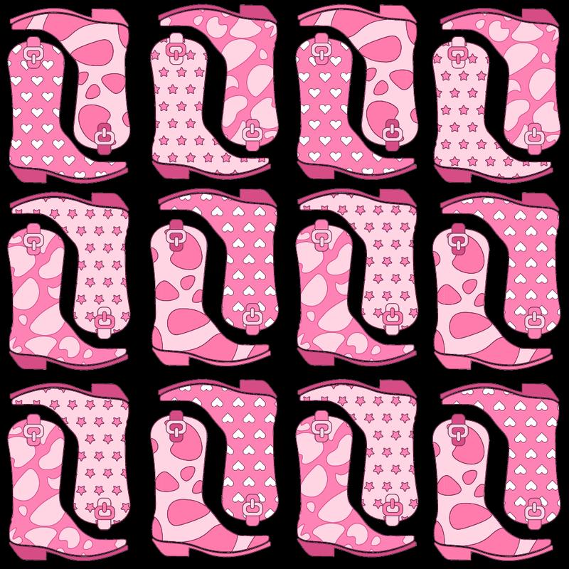 Pink Cowgirl Boots Pattern 3 Quilting Cotton Fabric
