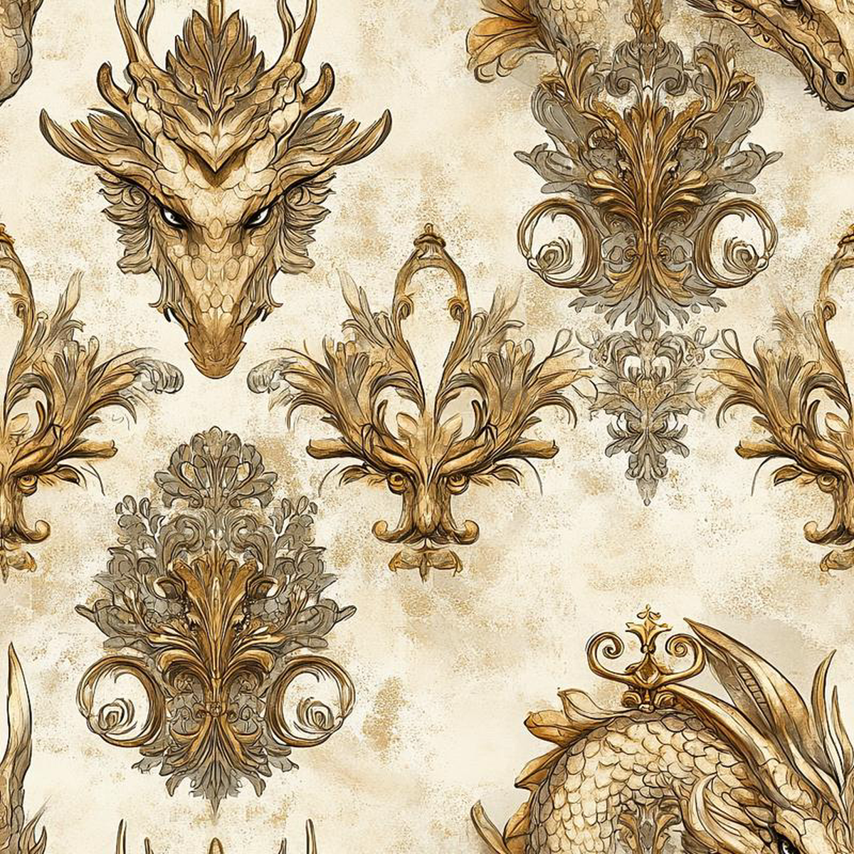 Draconian Royale Pattern 55 Quilting Cotton Fabric