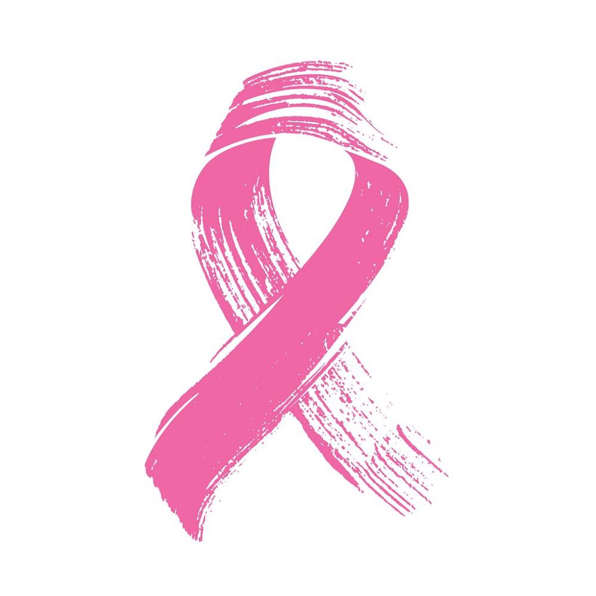 Hand Brushed Breast Cancer Ribbon Fabric Panel