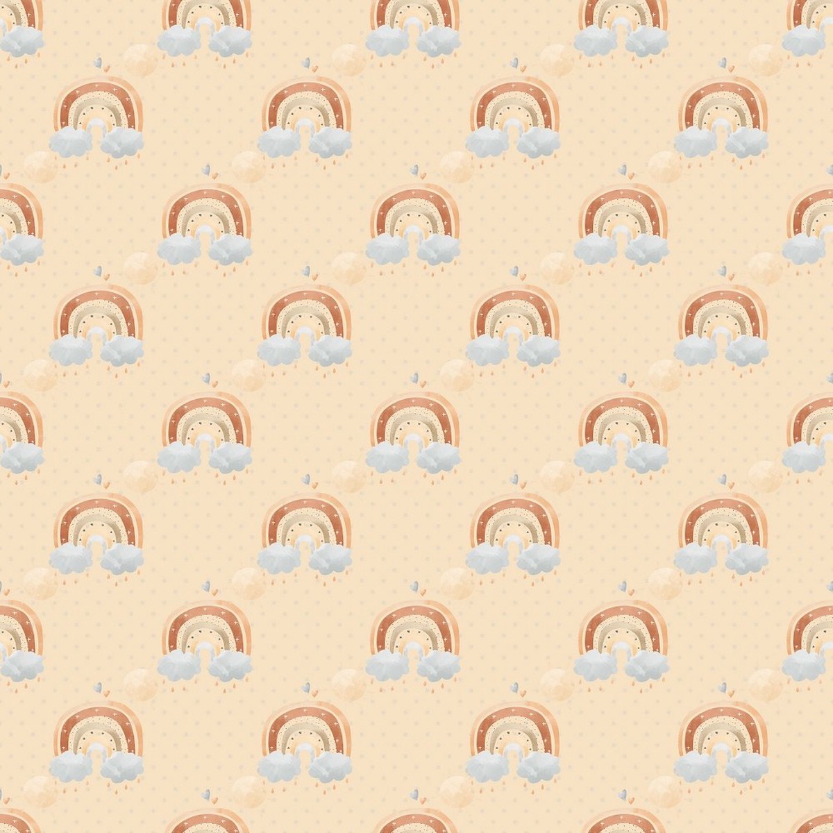 Packed Sunny Day Rainbows Fabric - Yellow