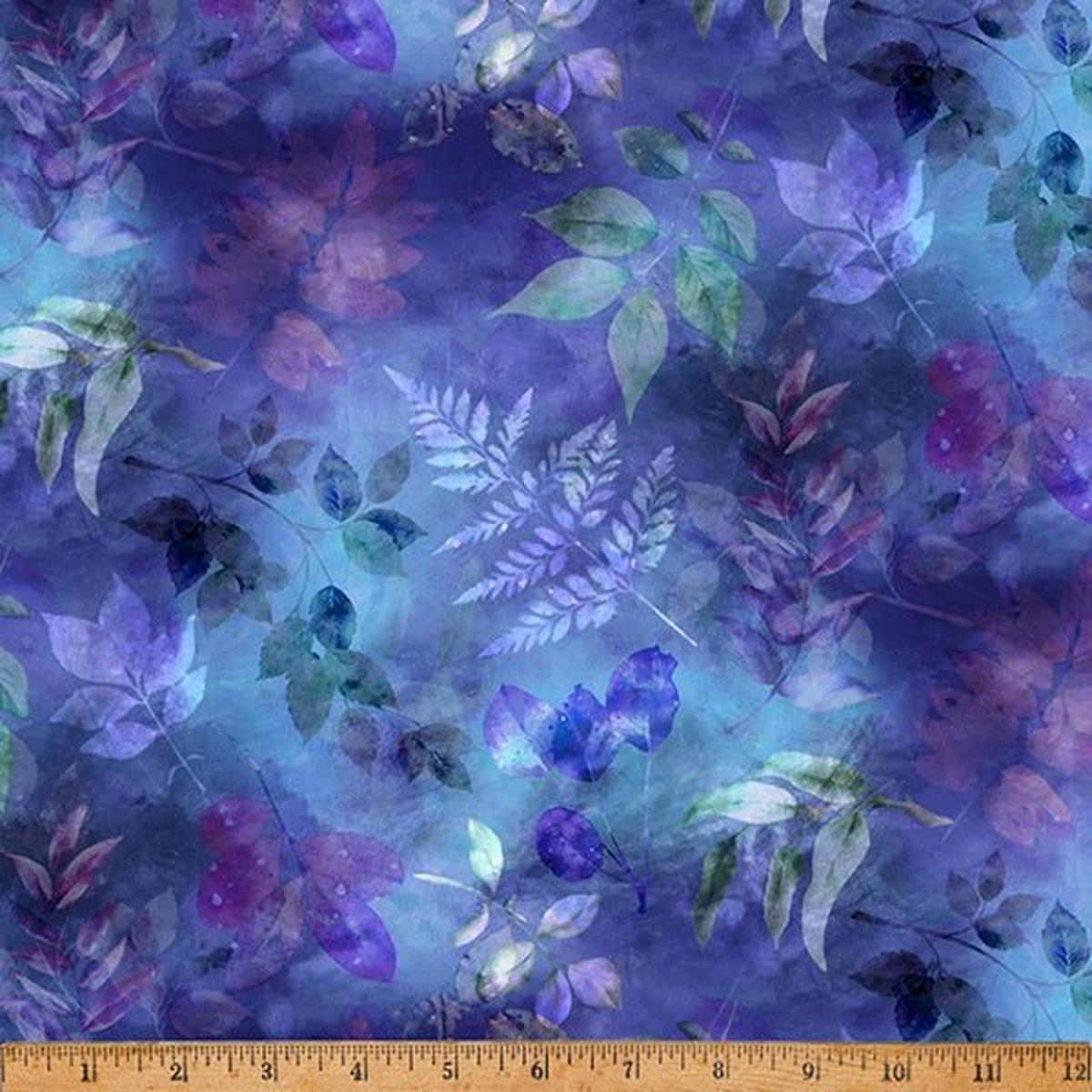 Ferns Leaves in SALVIA Dandelion Wishes by Hoffman (14 yard)