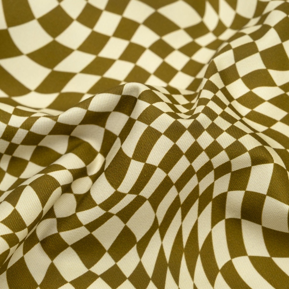 Magic Eye Printed Cotton Twill - Cactus/Cream