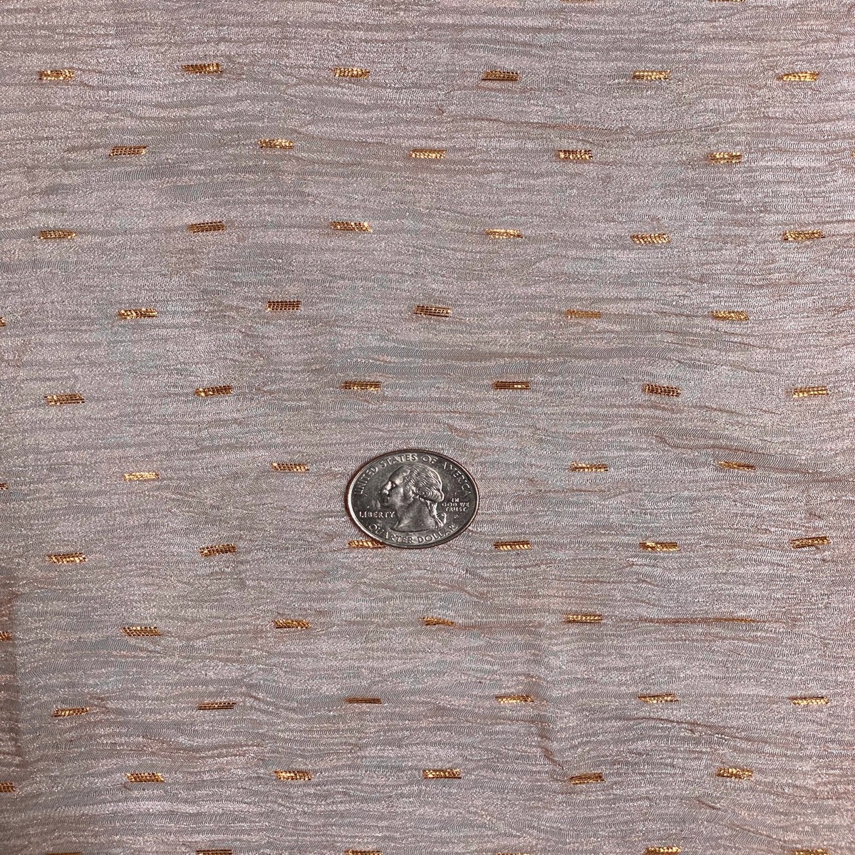 Mauve Speckled Metallic Crushed Organza Fabric