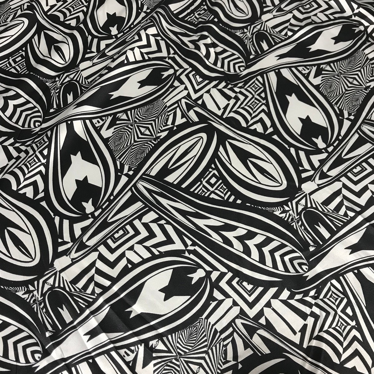 Black & White Optical Illusions - Silk Charmeuse