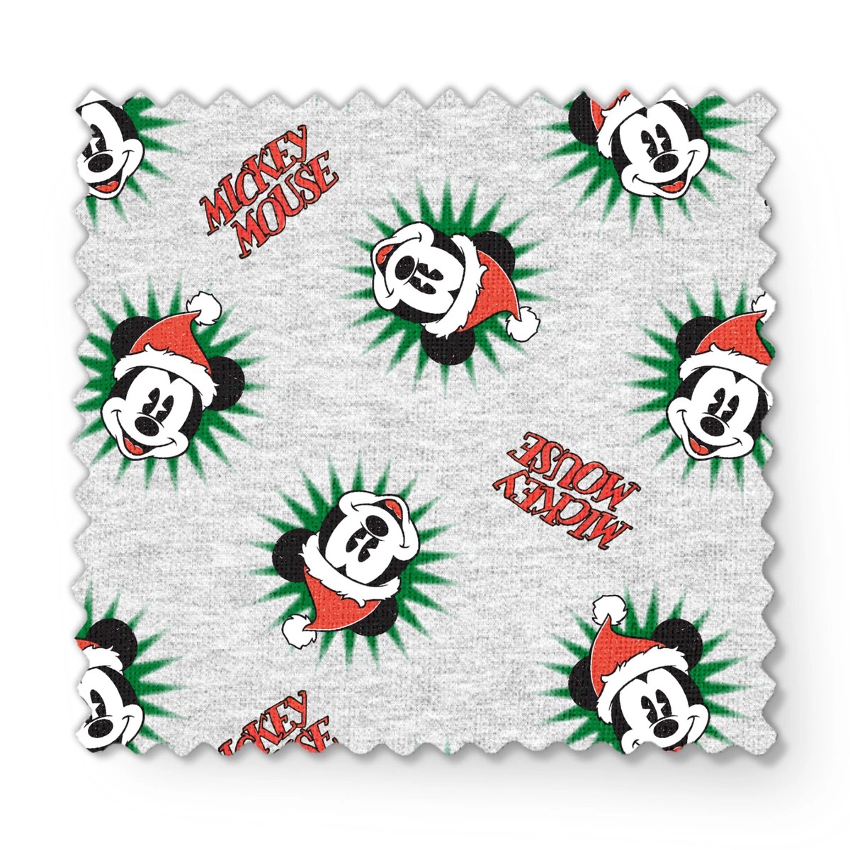 Disney Mickey Mouse Christmas Badges Fabric