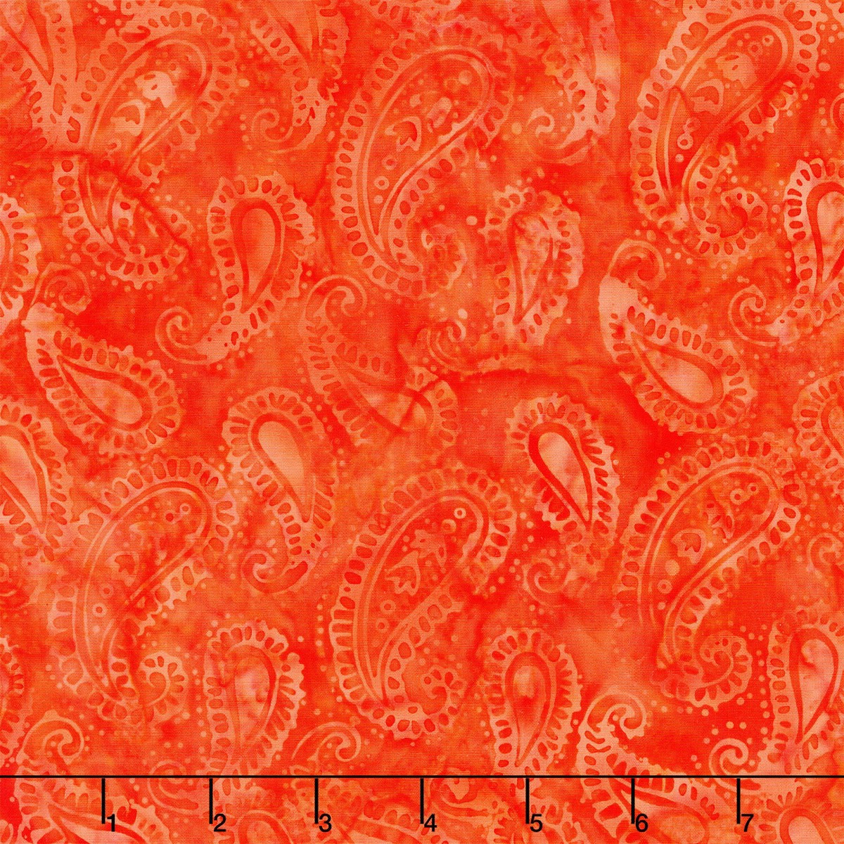 Paisley Pop Batiks - Paisley Orange Pumpkin Yardage