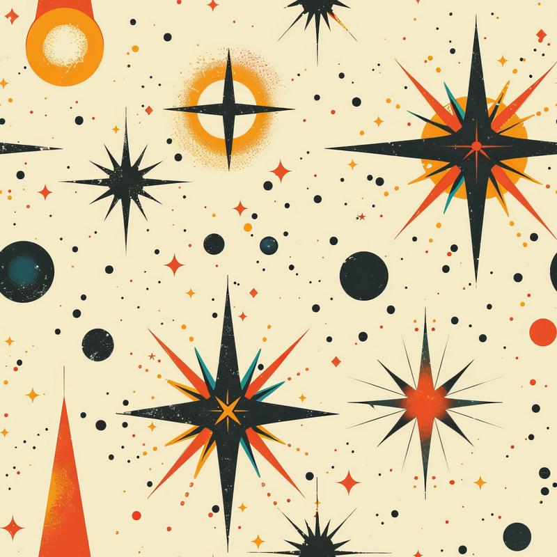 Retro Starburst Pattern 17 Quilting Cotton Fabric