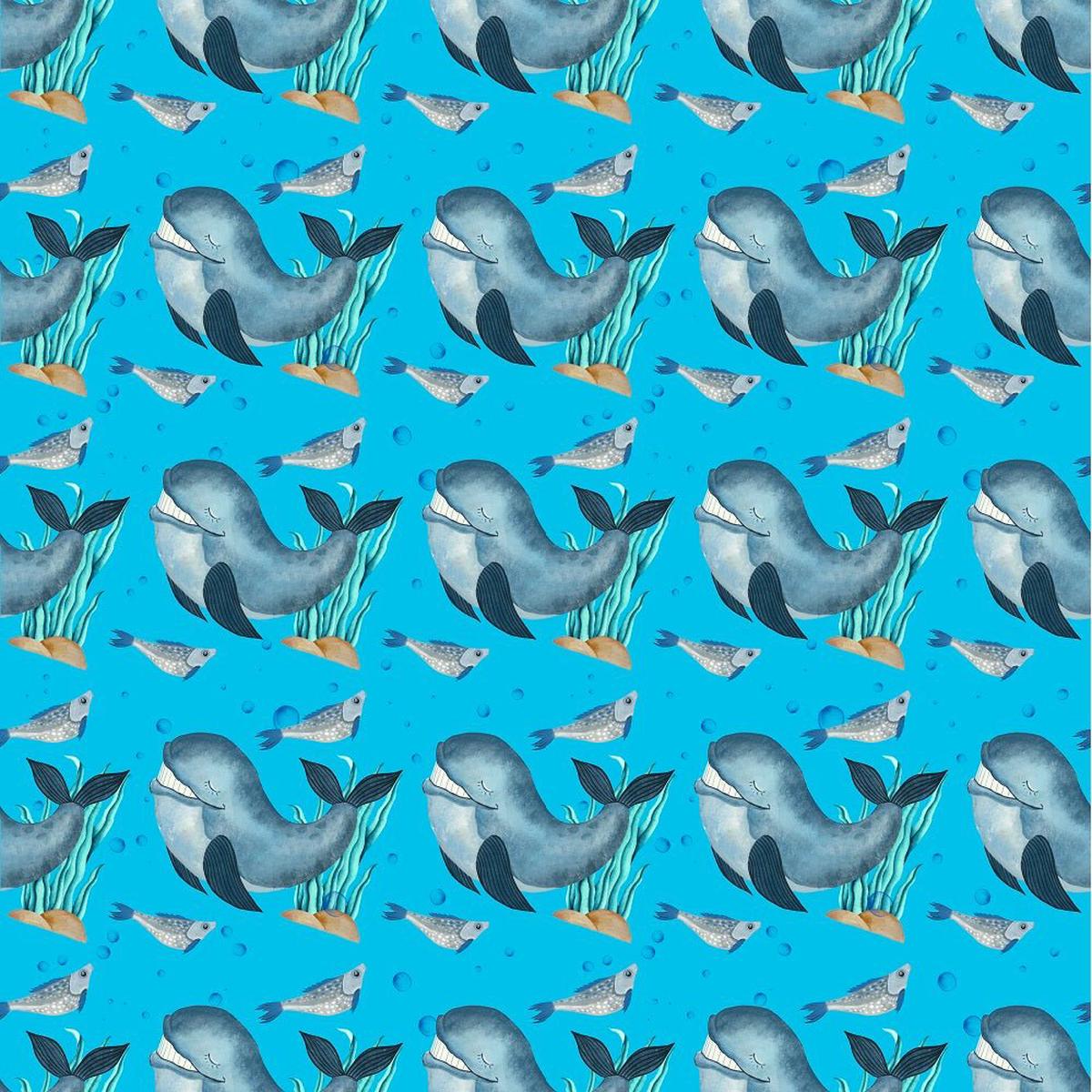 Sea Gnomes Whales and Fish Fabric