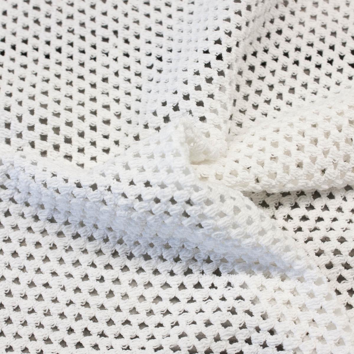Ben Off White PolyCotton Netting Fabric