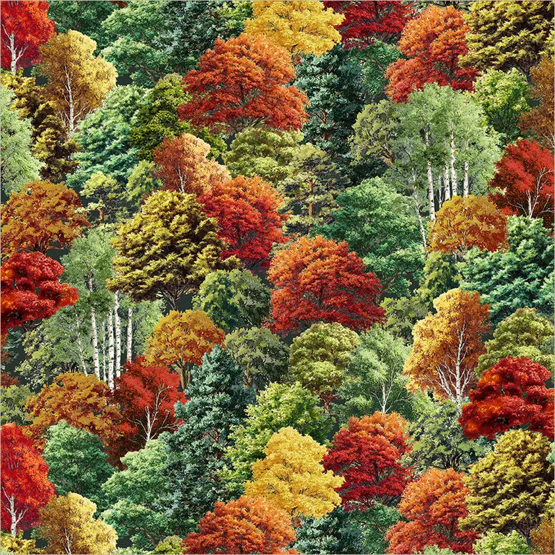 Landscapes Whistler Studios 55472D-1 Multi Changing Foliage Cotton