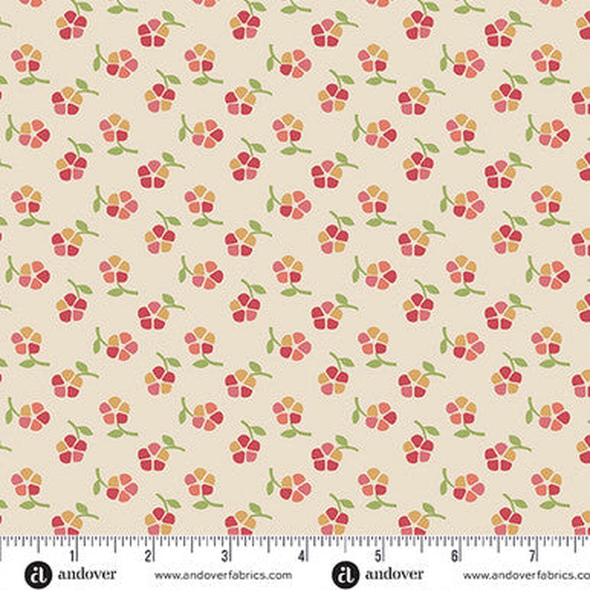 Rambling Rose by Renee Nanneman Pinwheels Cream -- Andover Fabrics