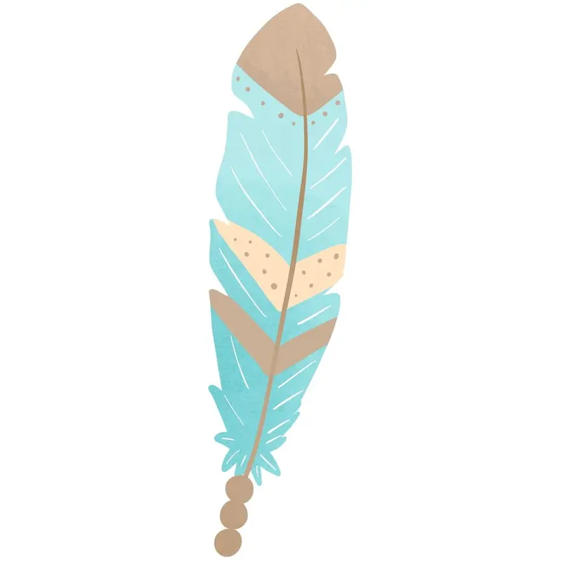 Boho Woodland Feather #2 Fabric Panel