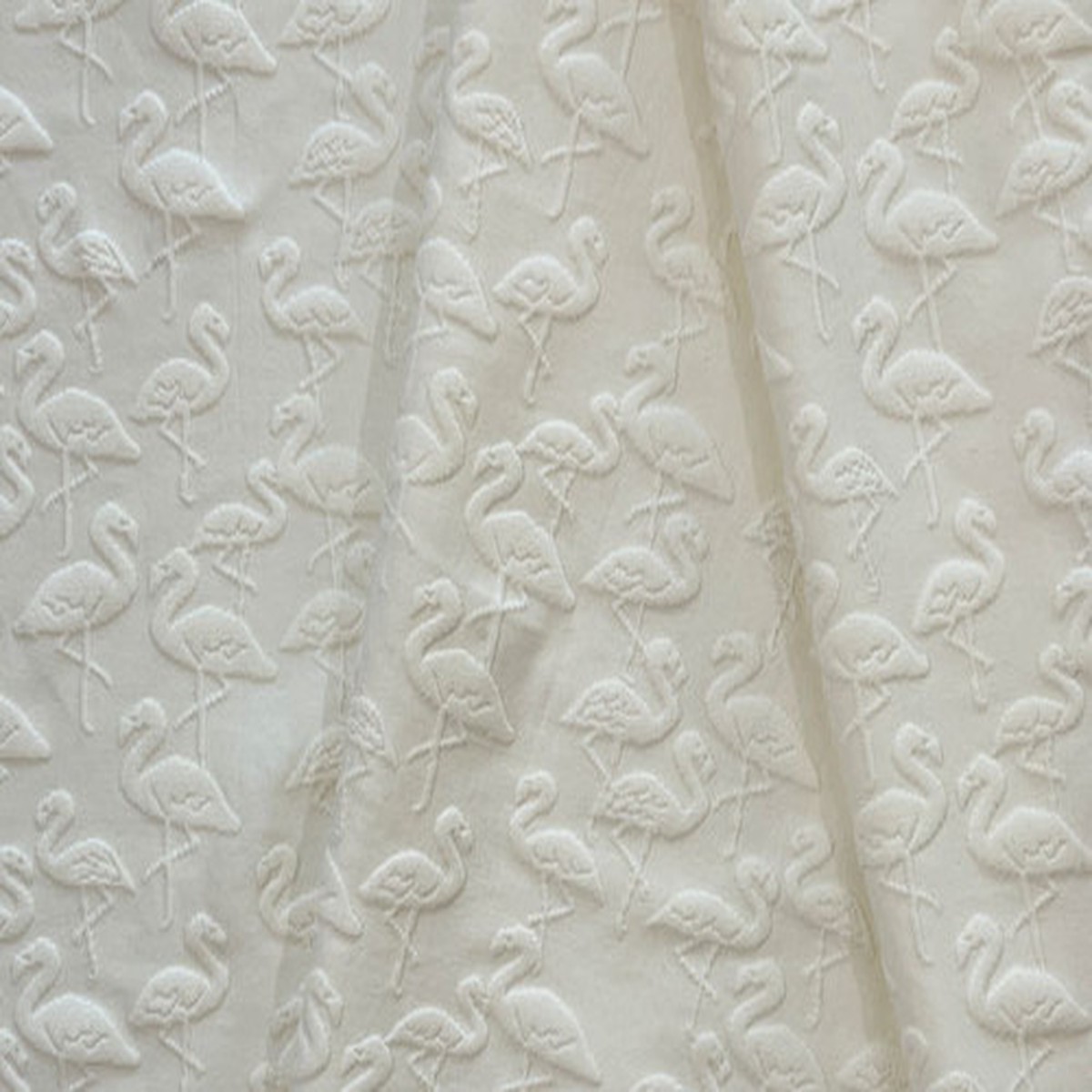 Embossed Spandex Jersey Flamingo on Off White