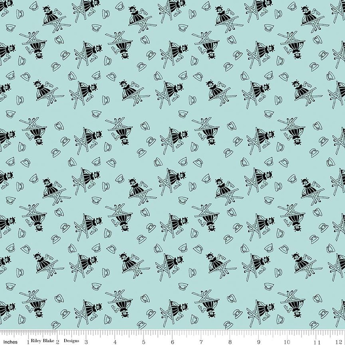 Press On - Women Pressing, Black on Aqua