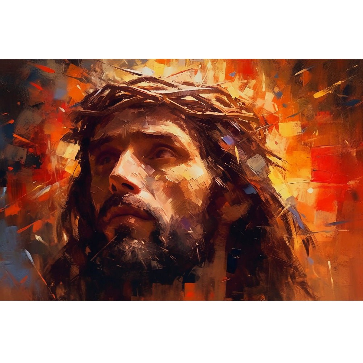 Realistic Jesus Painting Fabric Panel