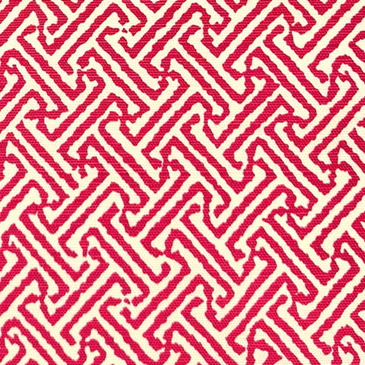 China Seas Fabric: Java Java - Custom Raspberry on Tinted Belgian Linen / Cotton