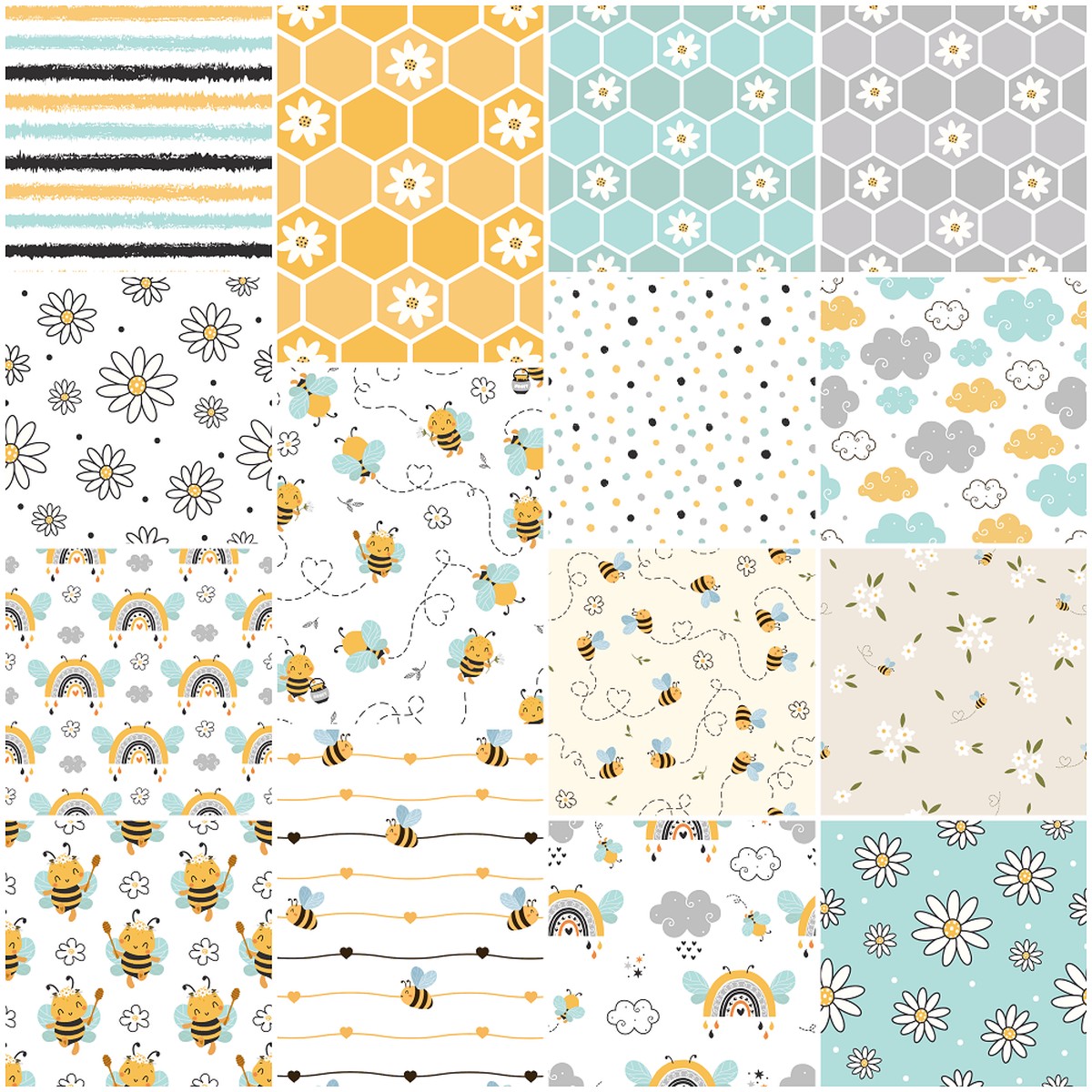 Cute Bees Fabric Collection - 12 Yard Bundle