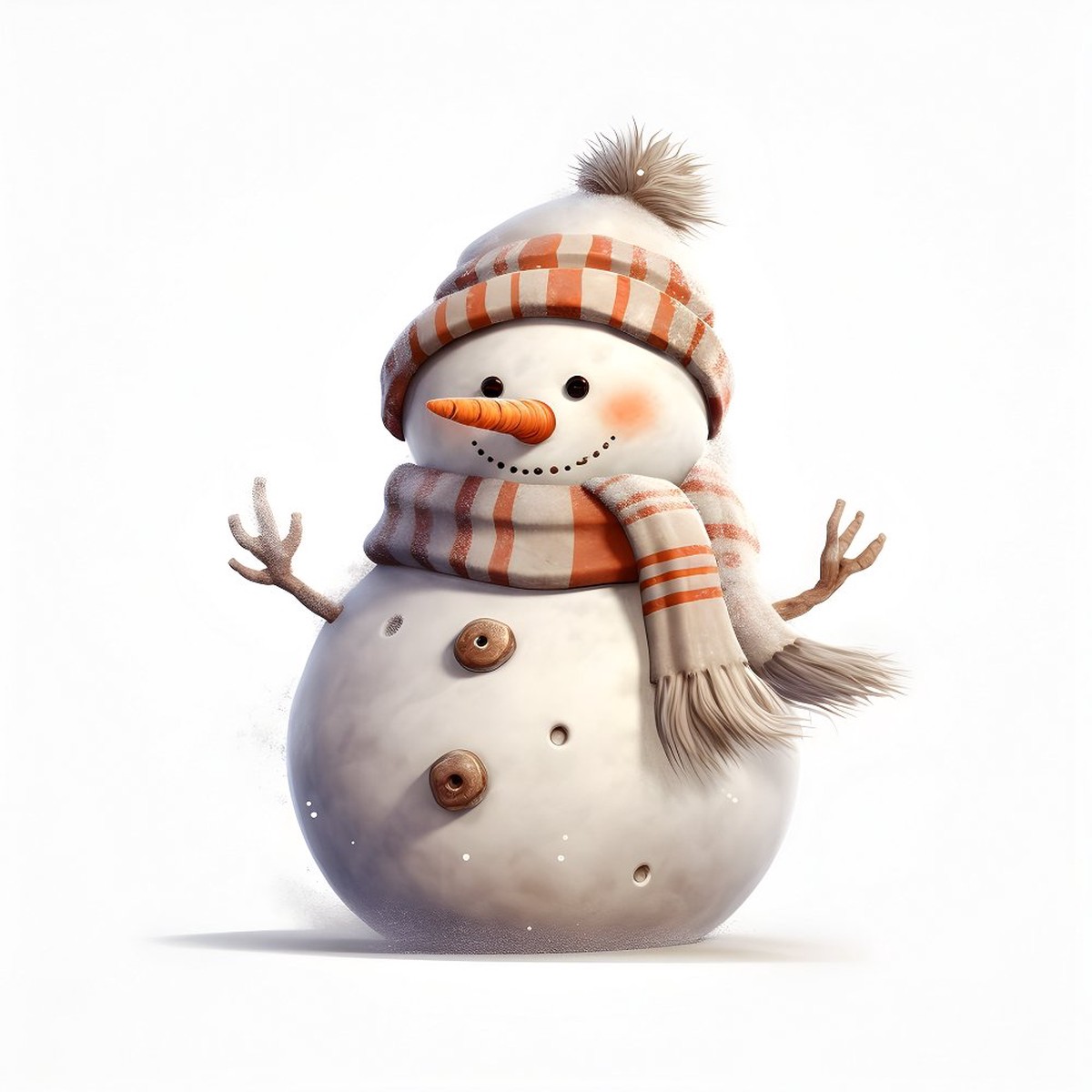 Cute Snowman 1 Fabric Panel