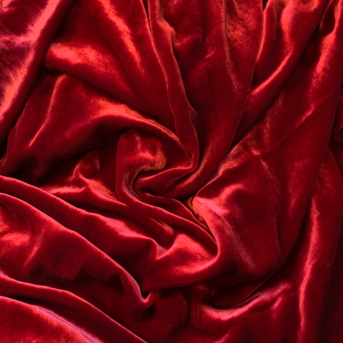 Ruby Red - Silk Velvet Fabric