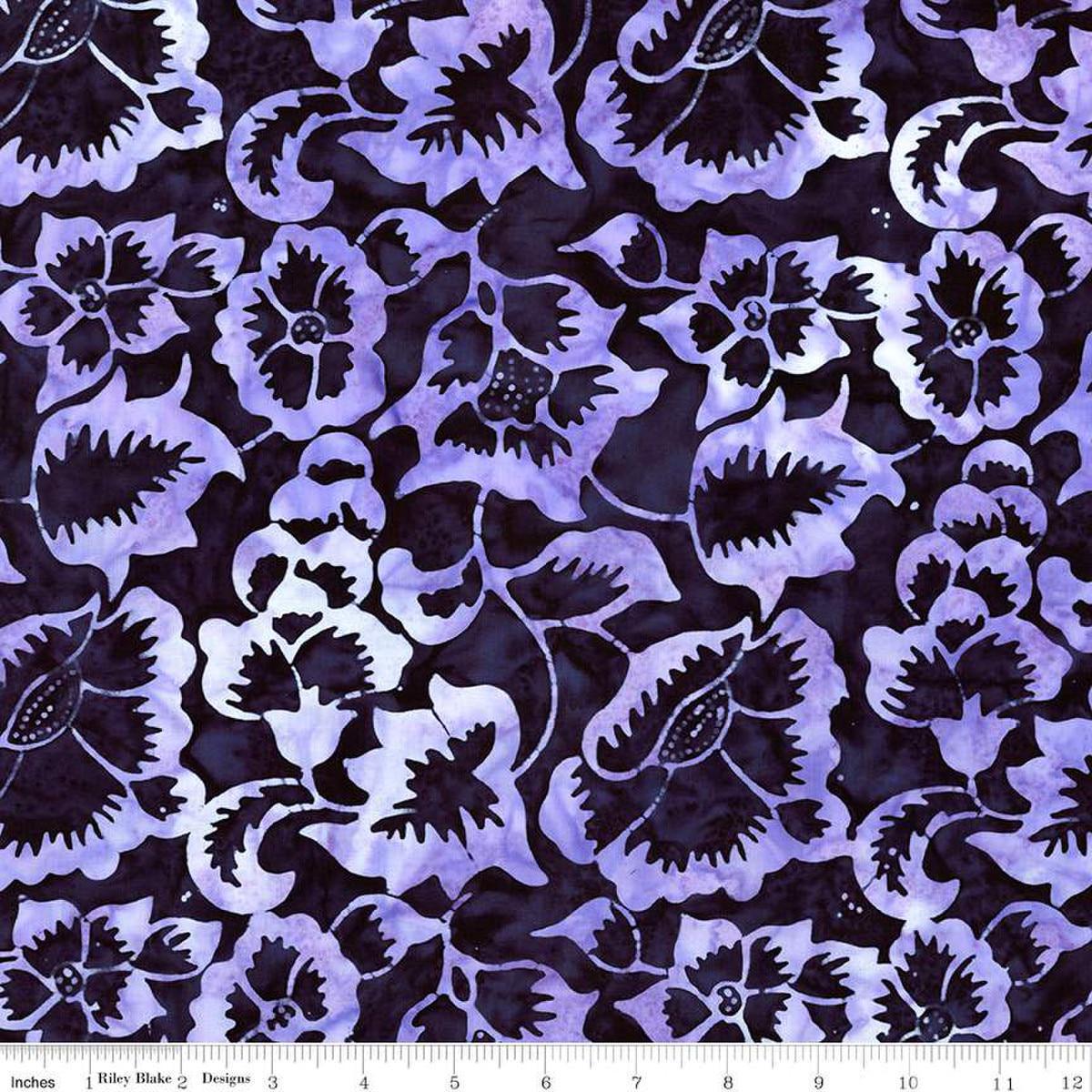 SALE Expressions Batiks Radiant Flourish BT23380 Moody Blues - Riley Blake Designs - Hand-Dyed - Quilting Cotton Fabric