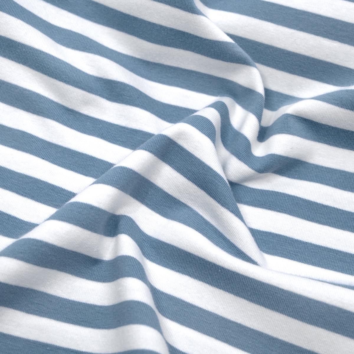 Sport Stripe Cotton Jersey - Bluestone/White