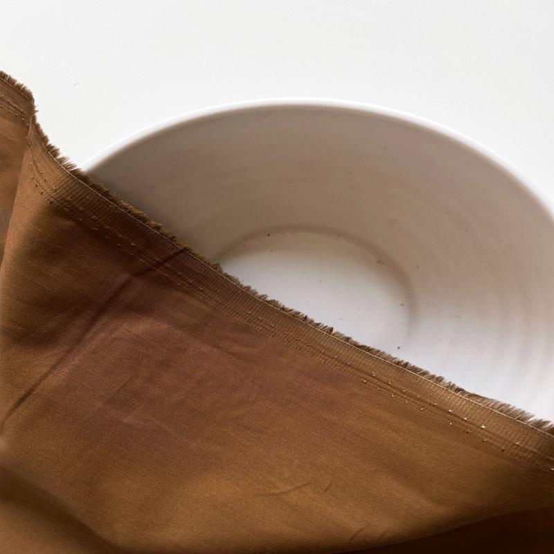 Golden Brown Plain 60s Cotton Satin Bio Finish Fabric 57"