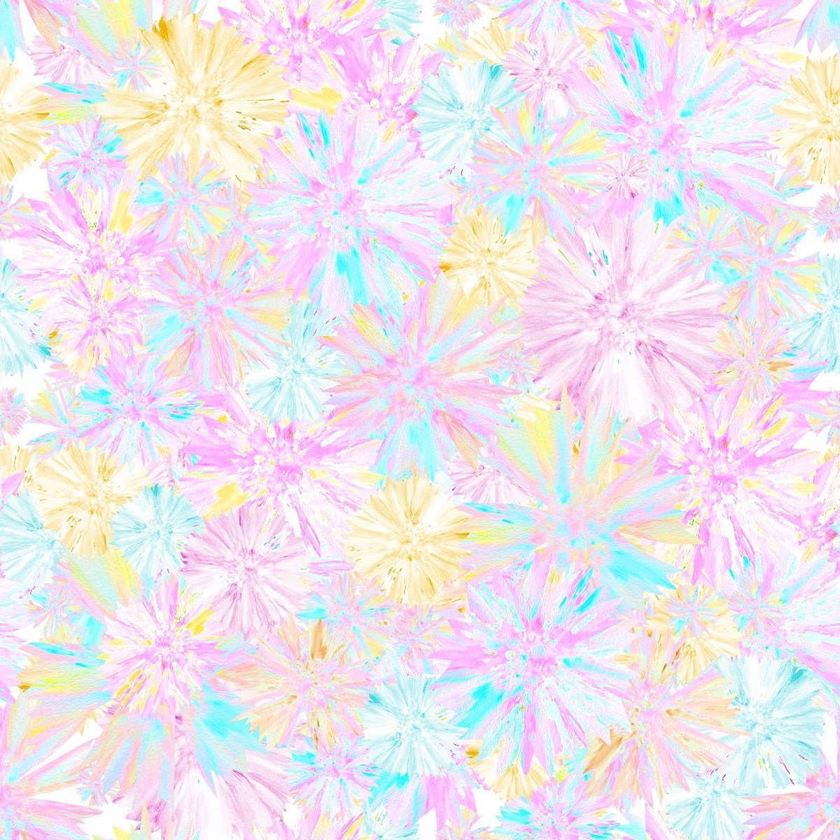 Spring Pastels Packed Flowers Fabric