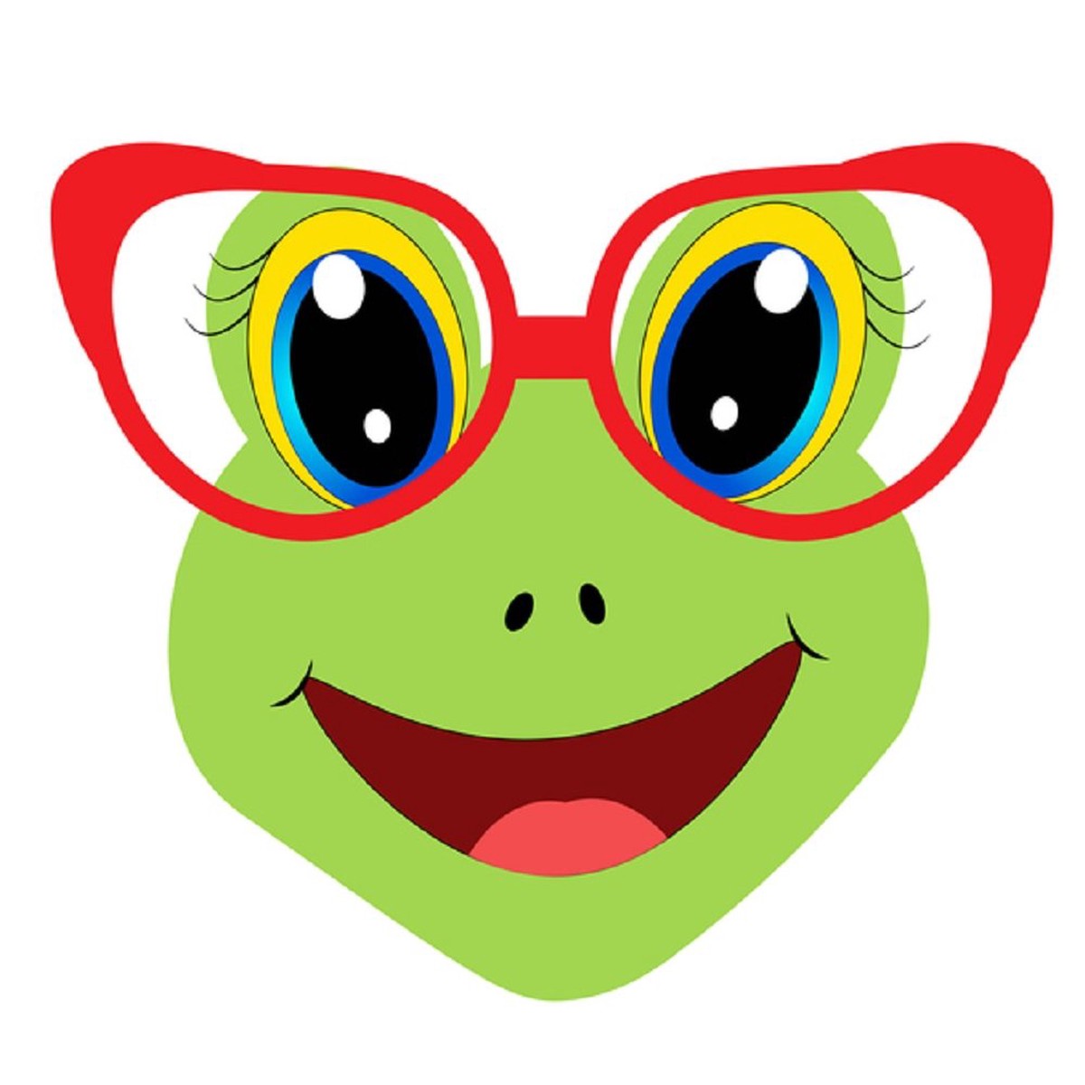 Cartoon Frog Fabric Panel - White