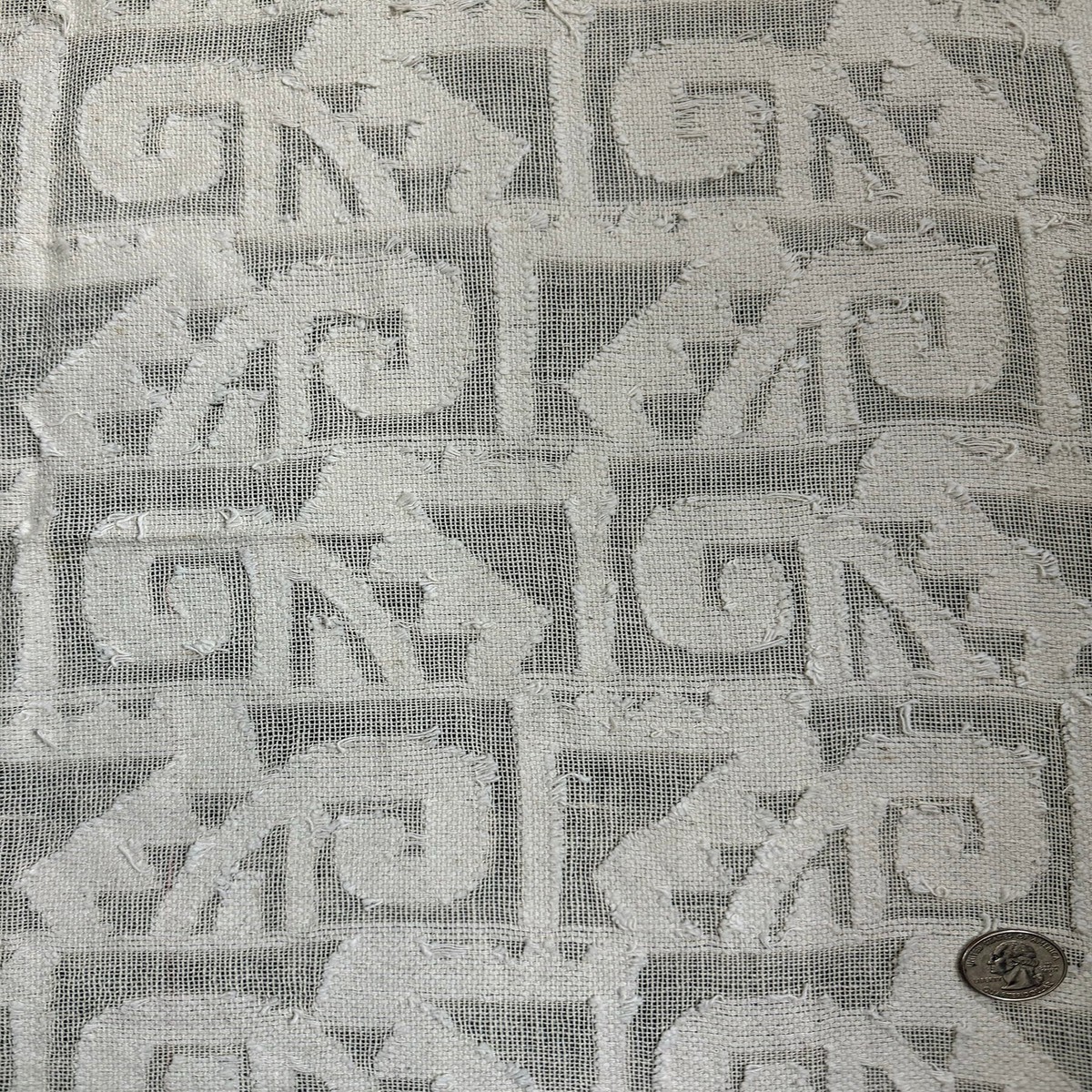 Natural White Abstract Cotton Novelty COT-020