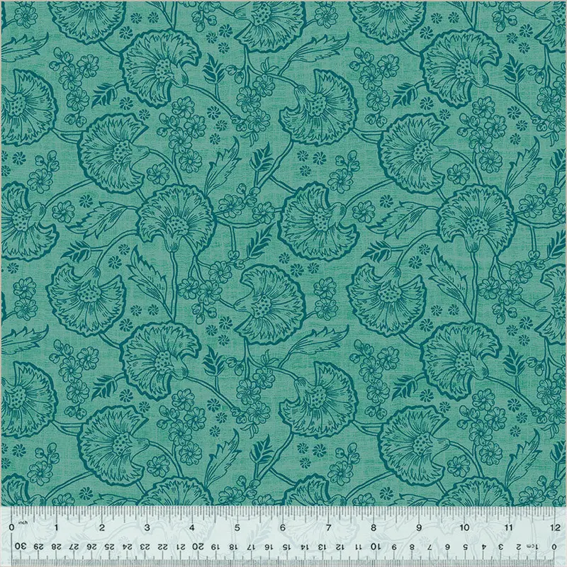 Fanfare Whistler Studios 54376-2 Jade Block Print Cotton