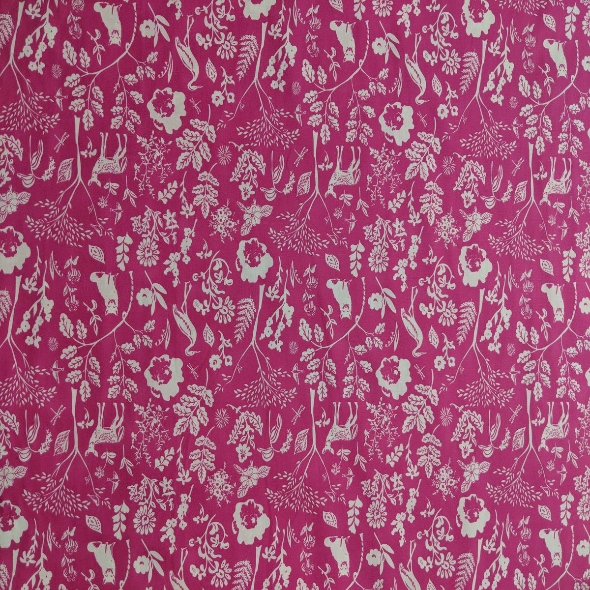 Flora and Fauna Milieu Pink Woodland - Art Gallery Fabrics -Premium Cotton - By the Yard (45 inches wide)