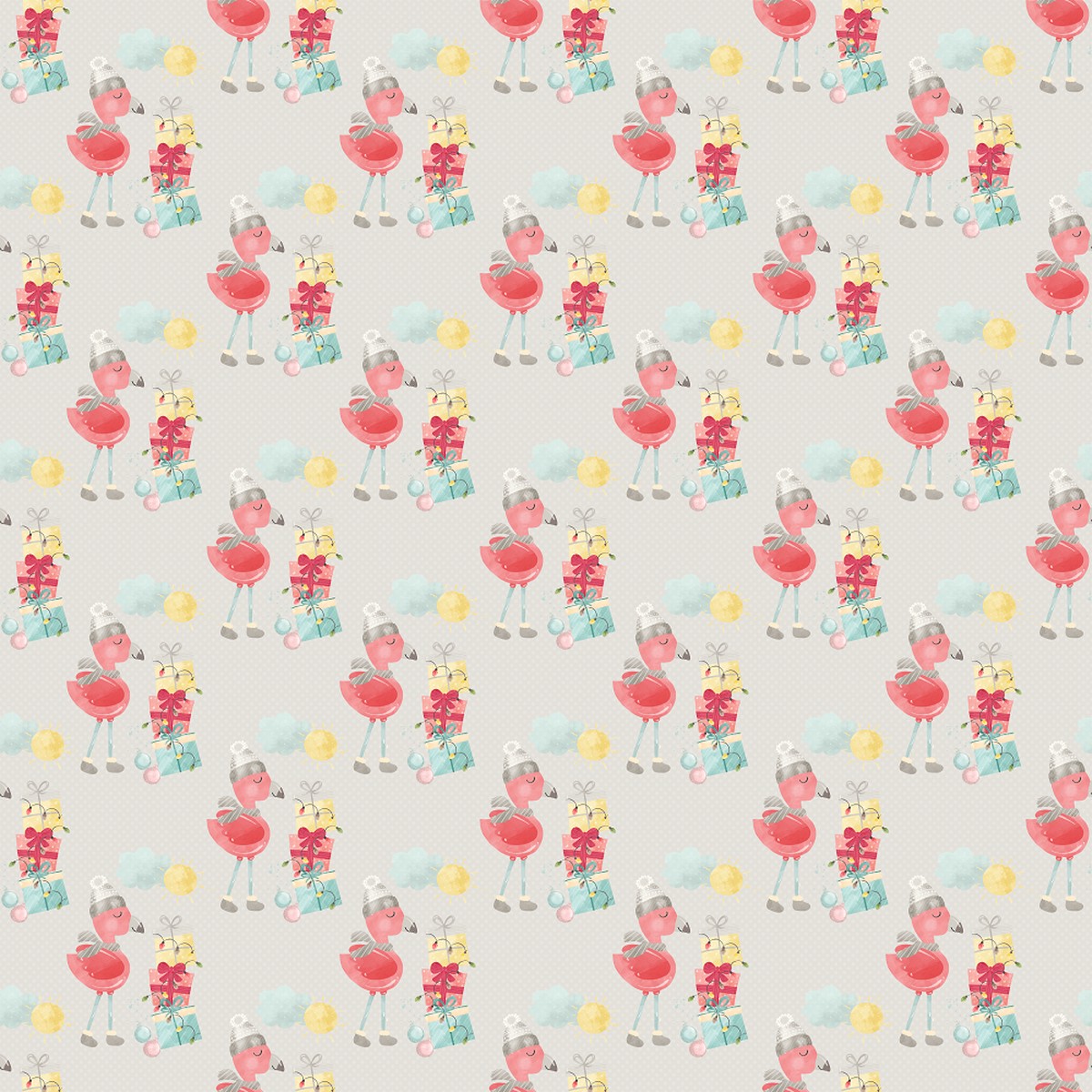 Snowing In The Tropics Fabric - Gray