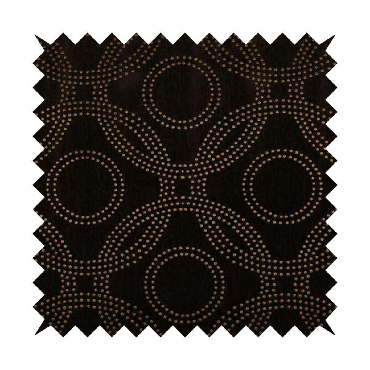 Vegas Brown Bronze Shine Effect Geometric Dotted Medallion Pattern Soft Chenille Upholstery Fabric JO-131